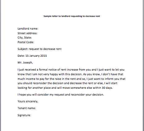 increase rent letter template