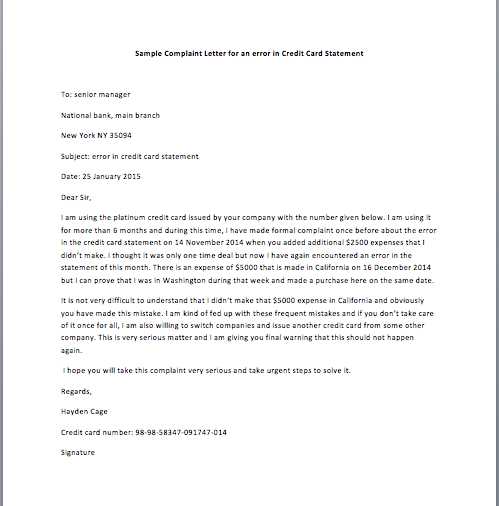 letter template to cancel credit card