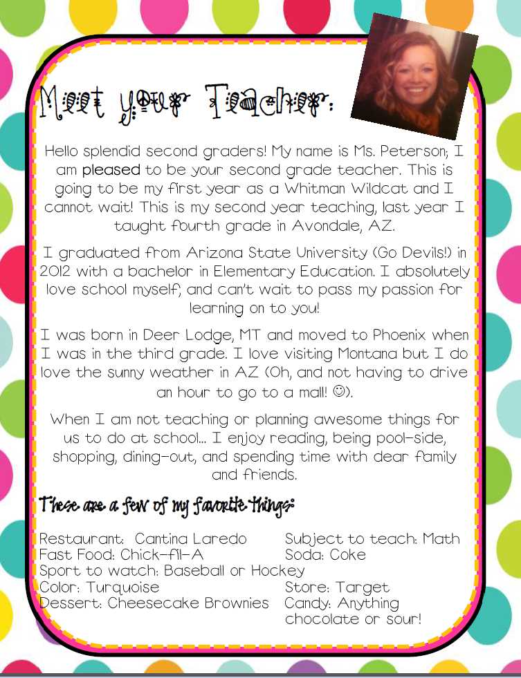 teacher intro letter to parents template