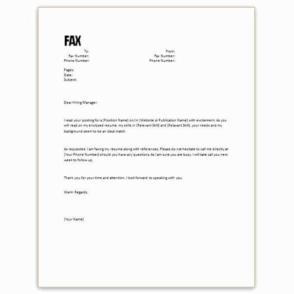 cover letter template word free