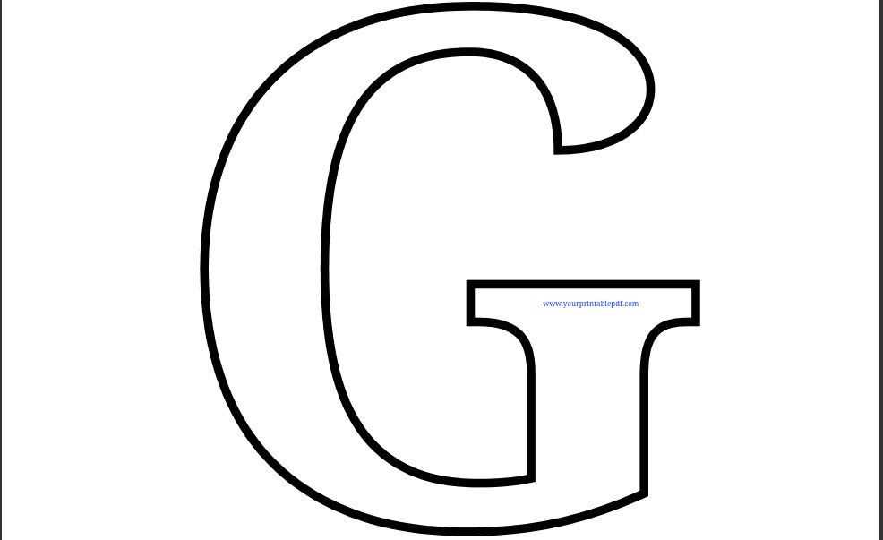 big letter g template