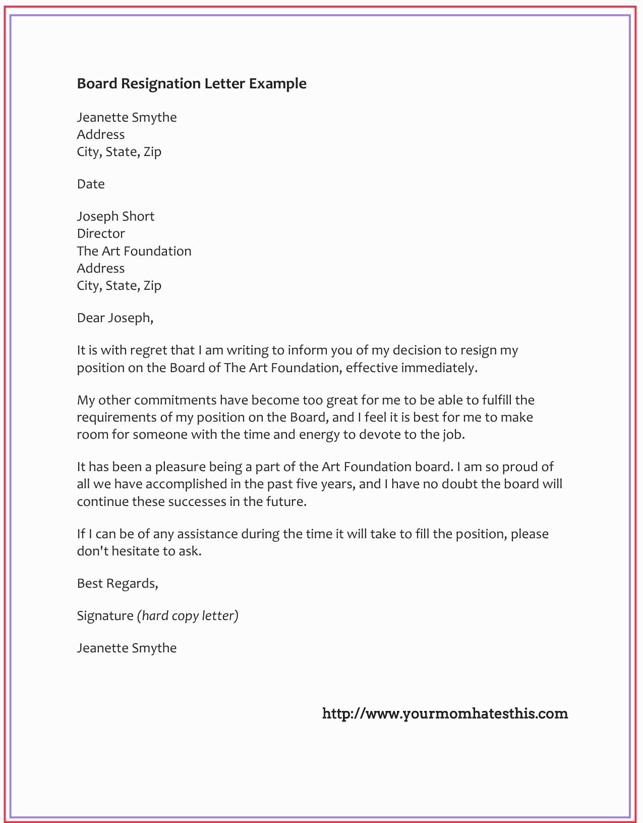 great resignation letter template