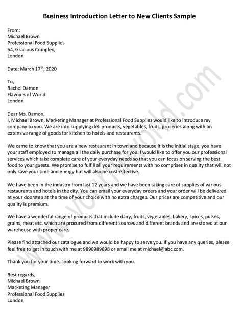 business introduction letter template free