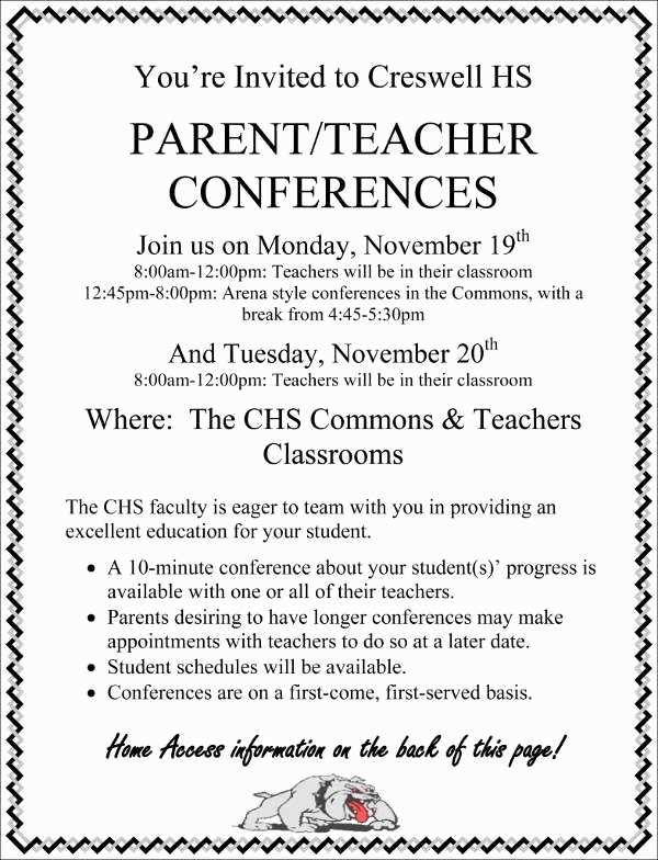 parent teacher conference letter template