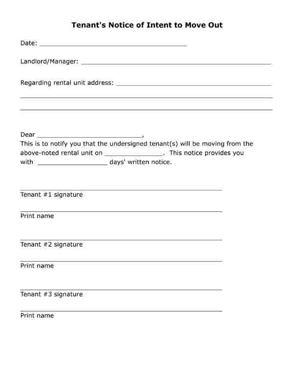 tenant move out letter template