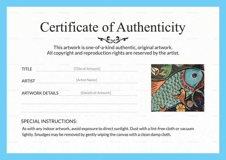 letter of authenticity for artwork template