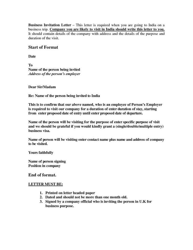 business invitation letter for uk visa template