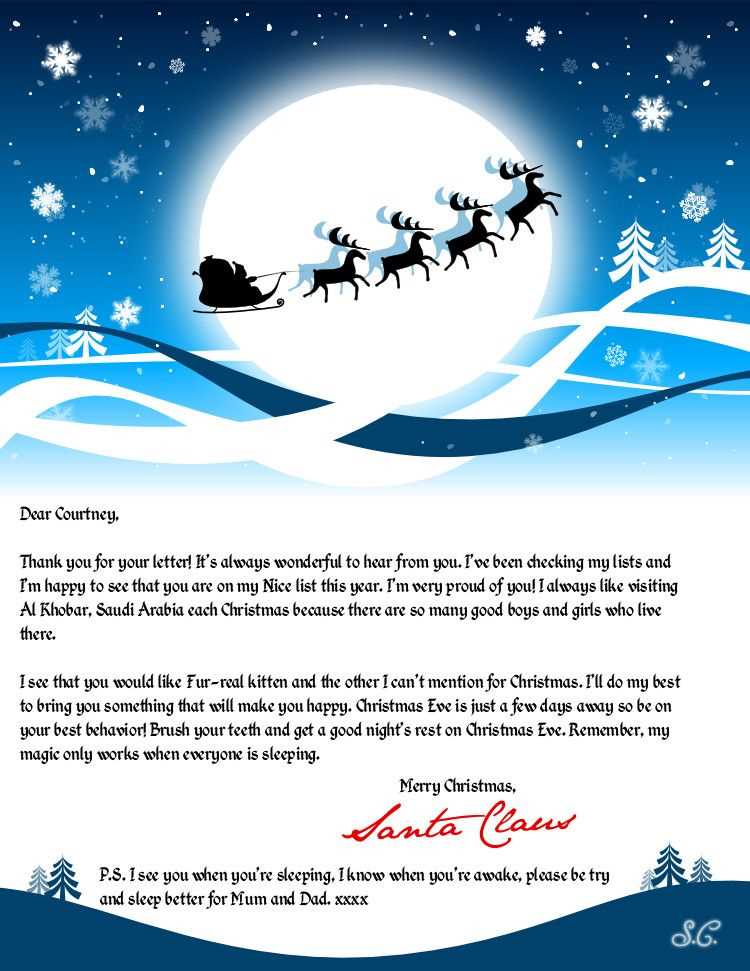 letter from santa template word doc