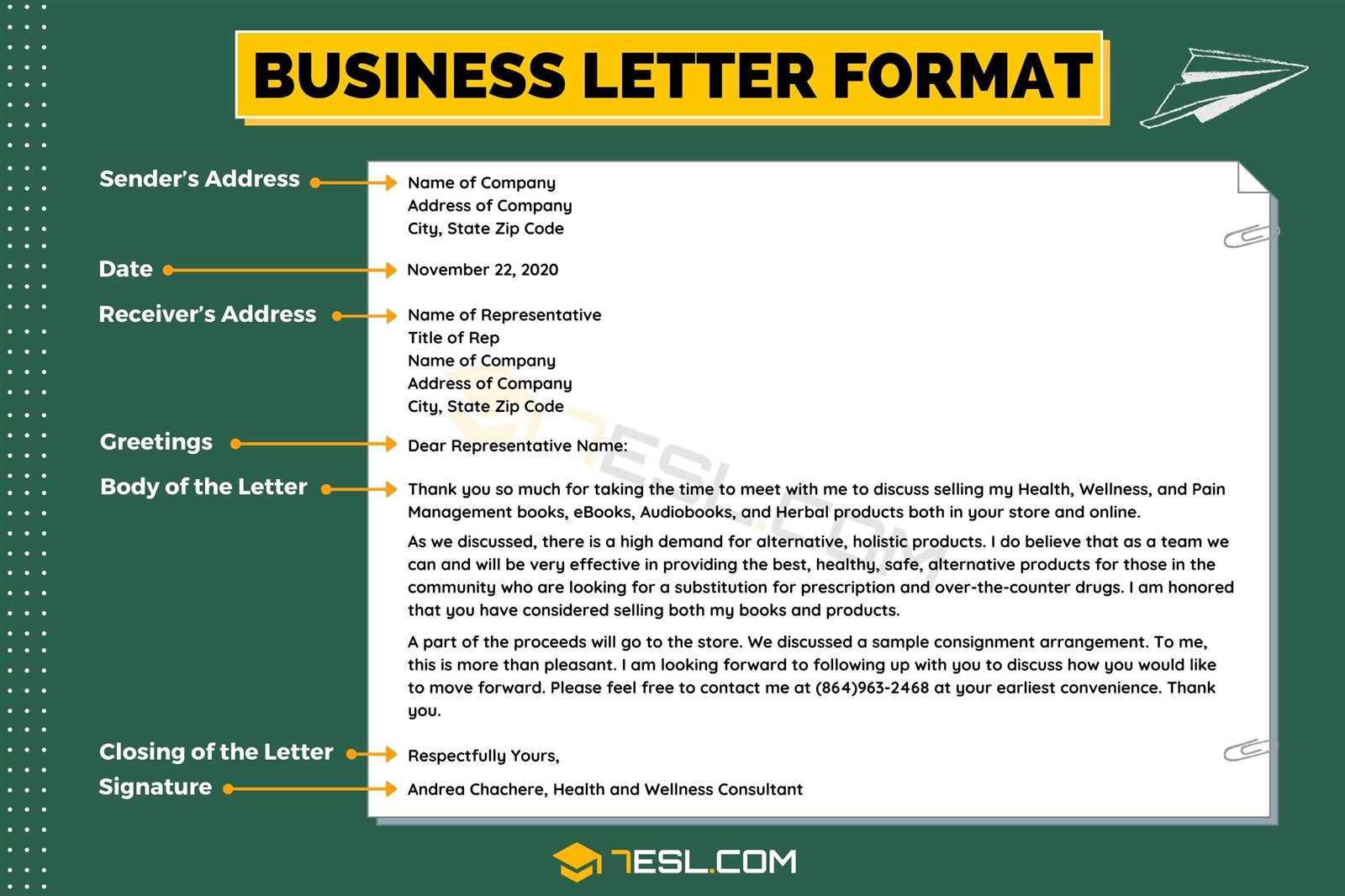 template of formal business letter