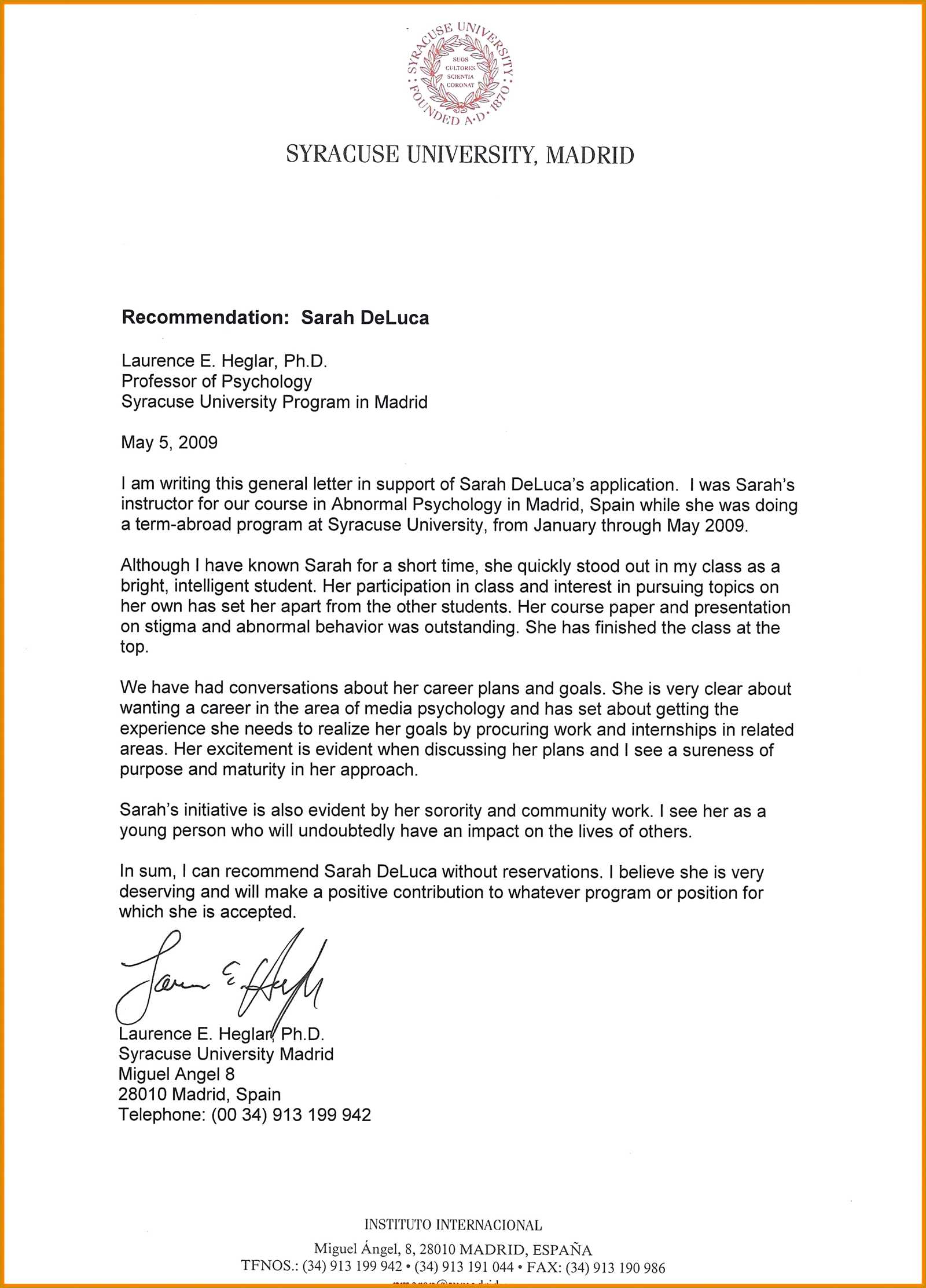 phd letter of recommendation template