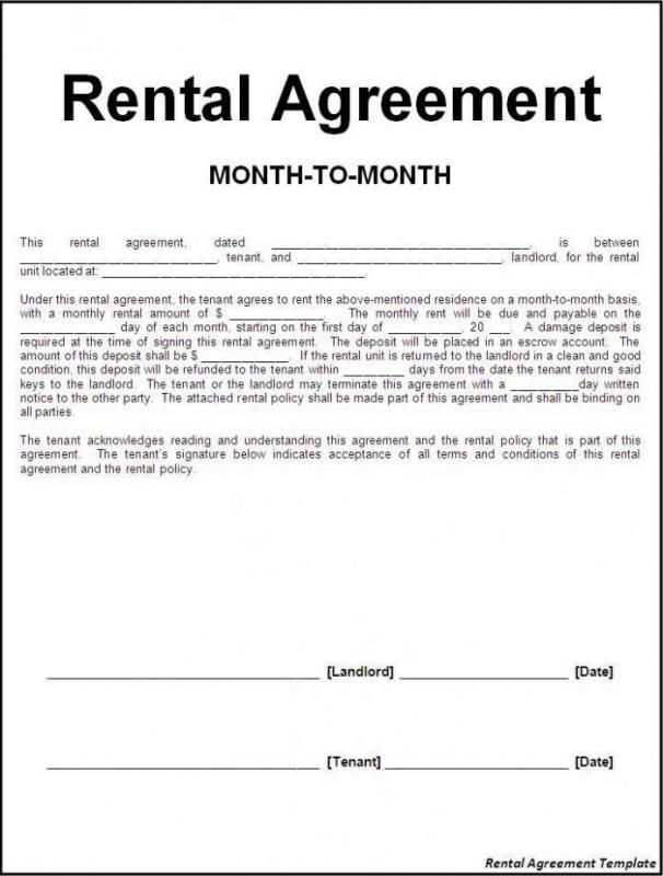 rental agreement letter template