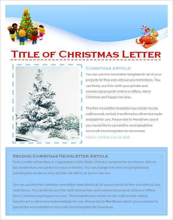 christmas letter word template free