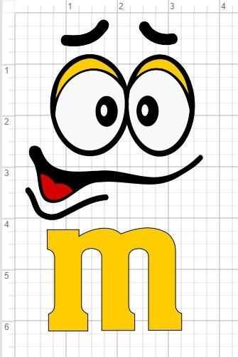 m&m letter m template