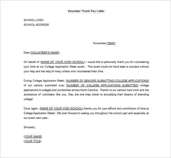 volunteer cover letter template