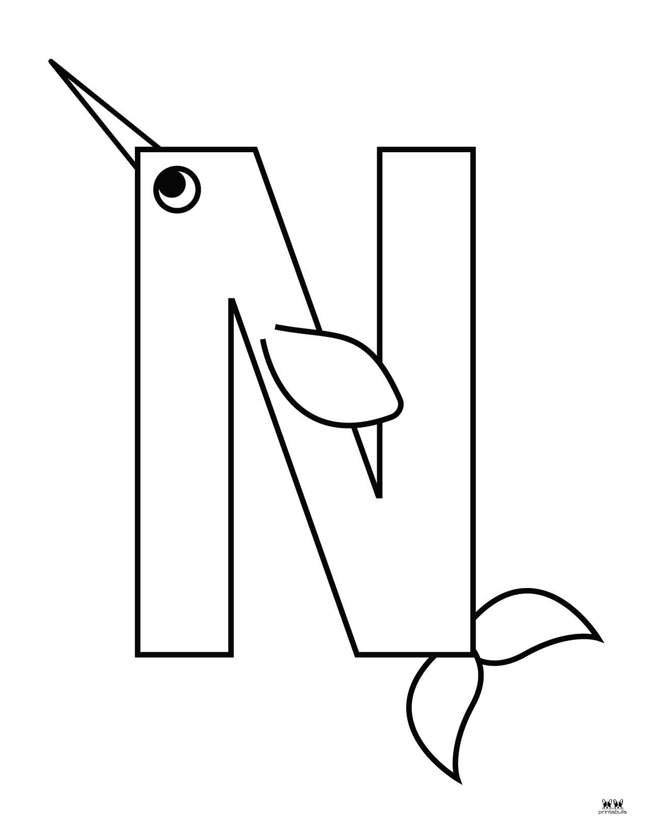 letter n template for preschool