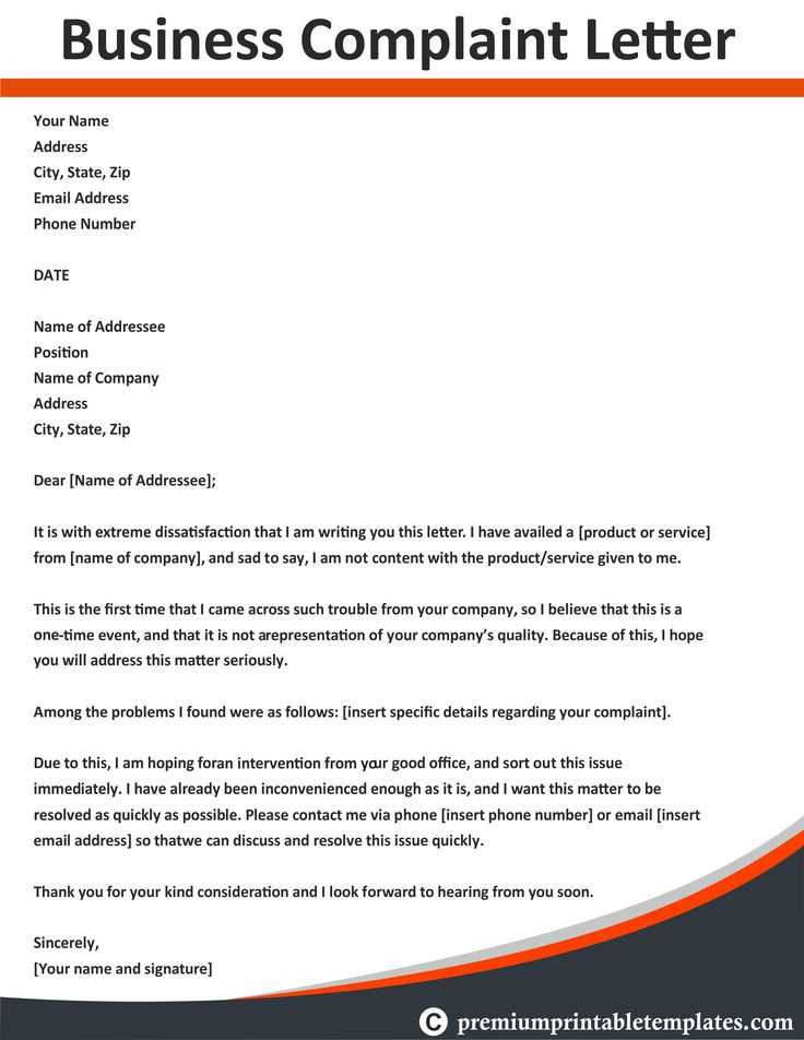 letter to a company template