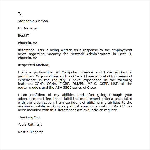 letter of intent template employment