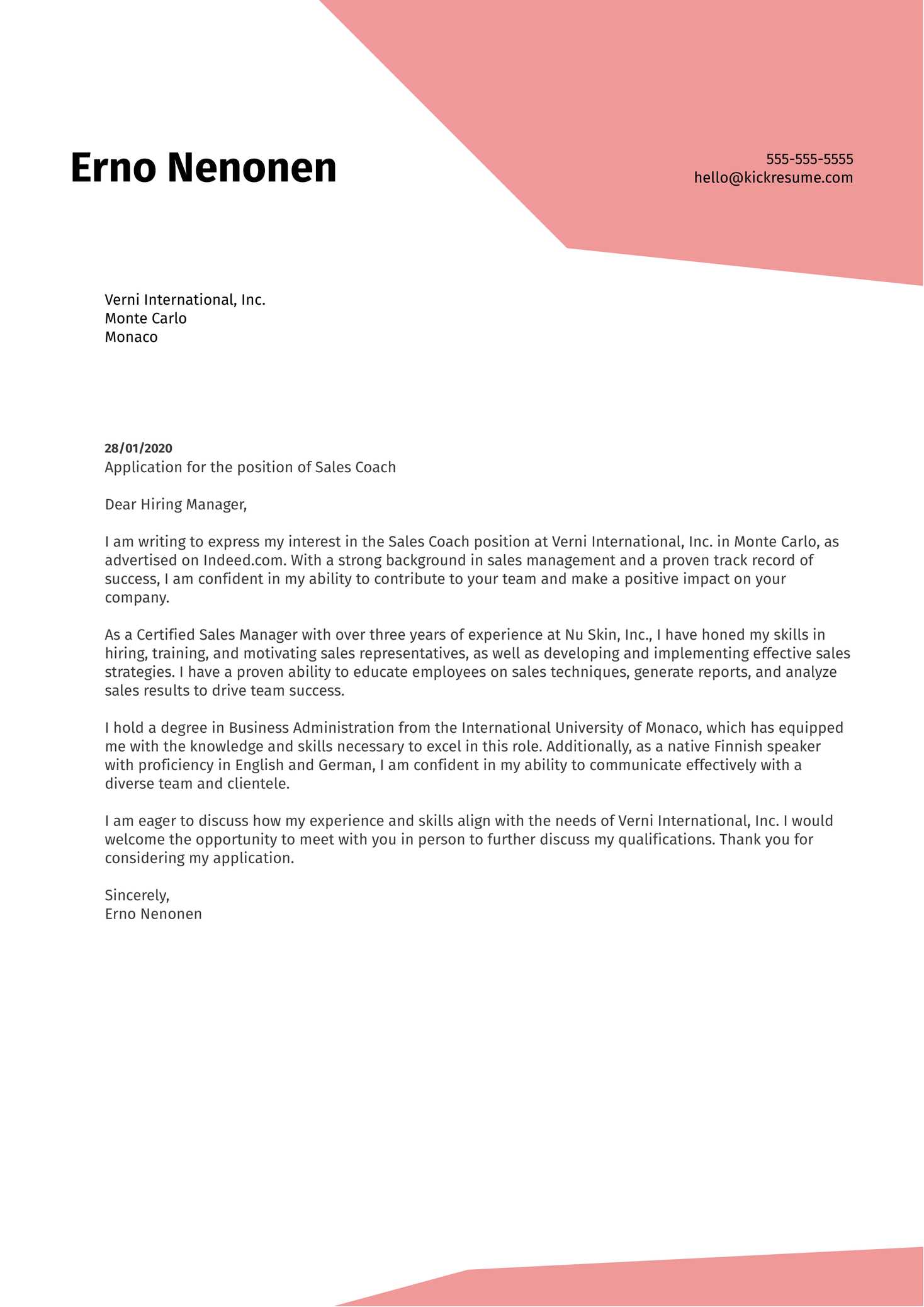 warehouse worker cover letter template