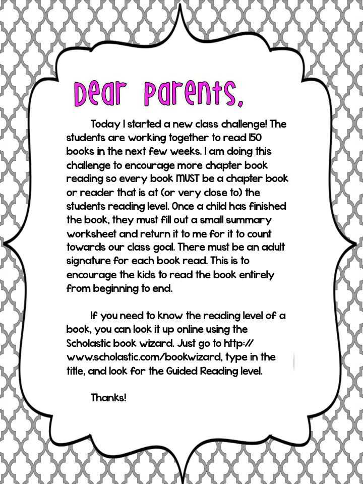 weekly parent letter template