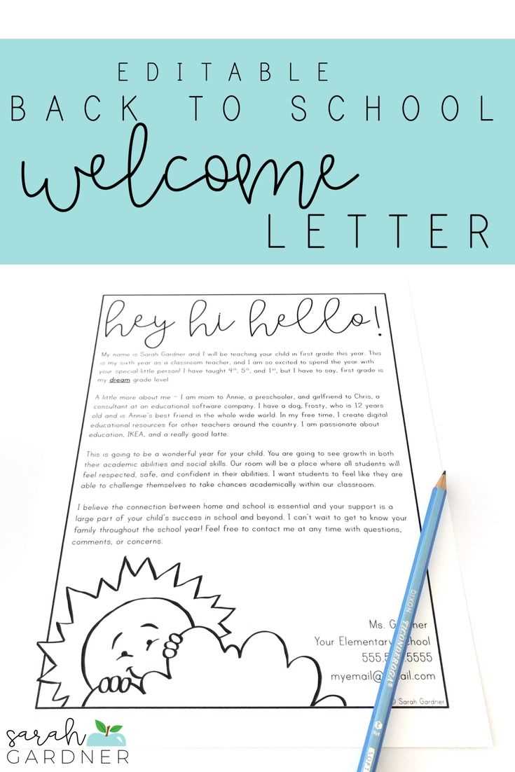 welcome back letter to parents template