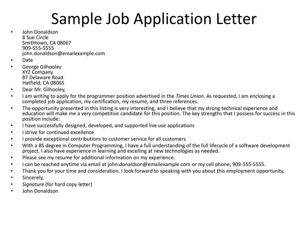 letter of application template