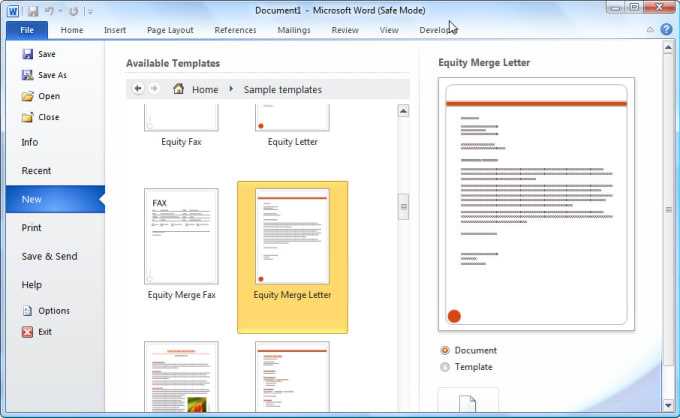 word 2007 letter template