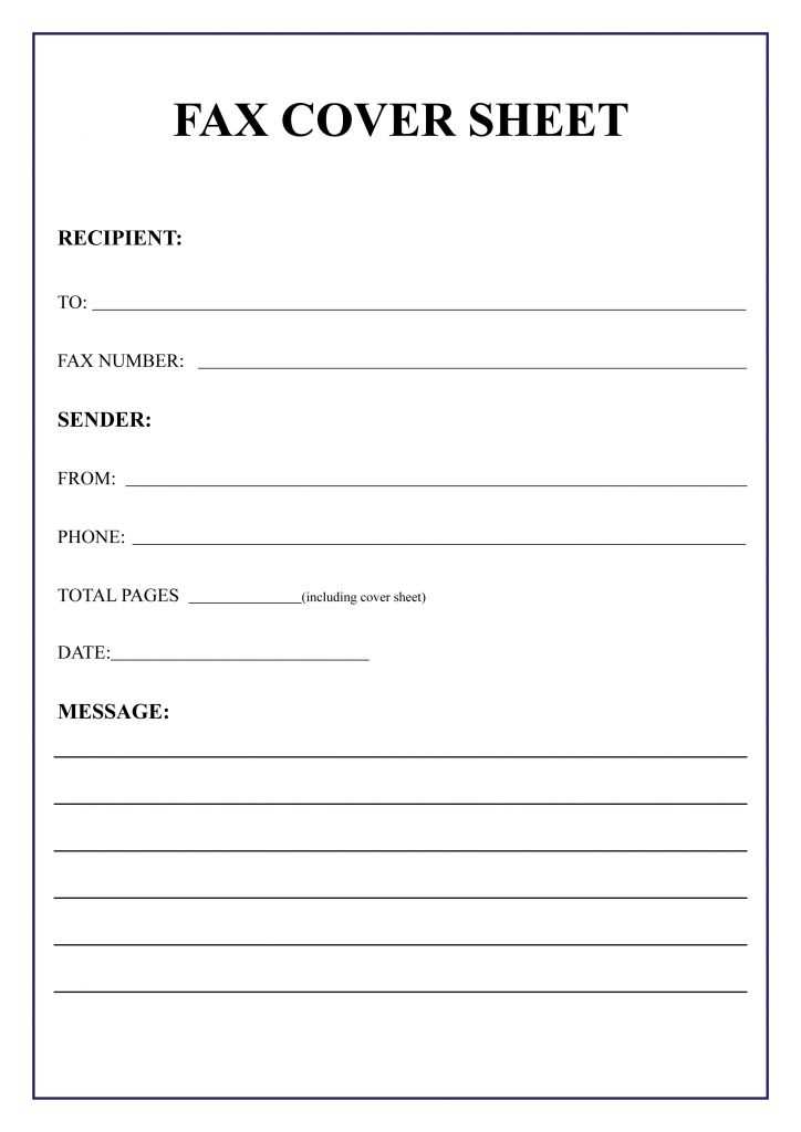 word fax cover letter template