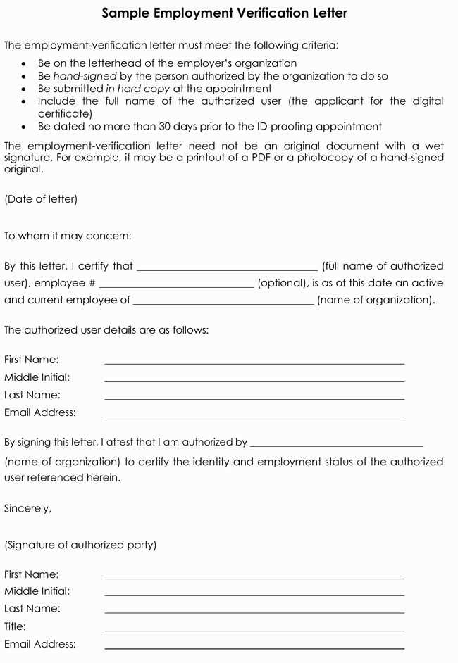 work verification letter template