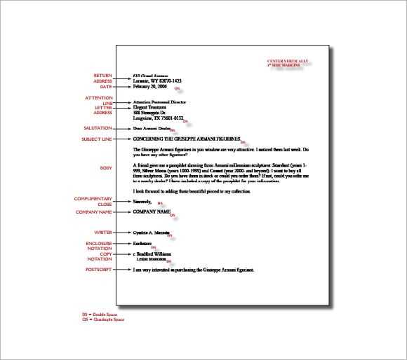 block format business letter template