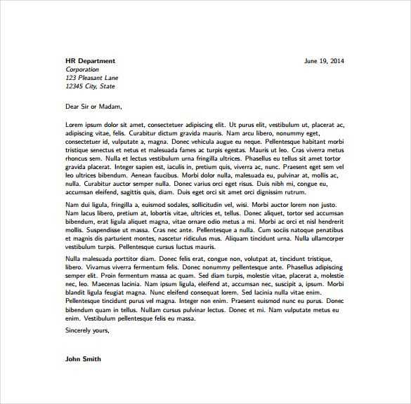 formal letter template latex