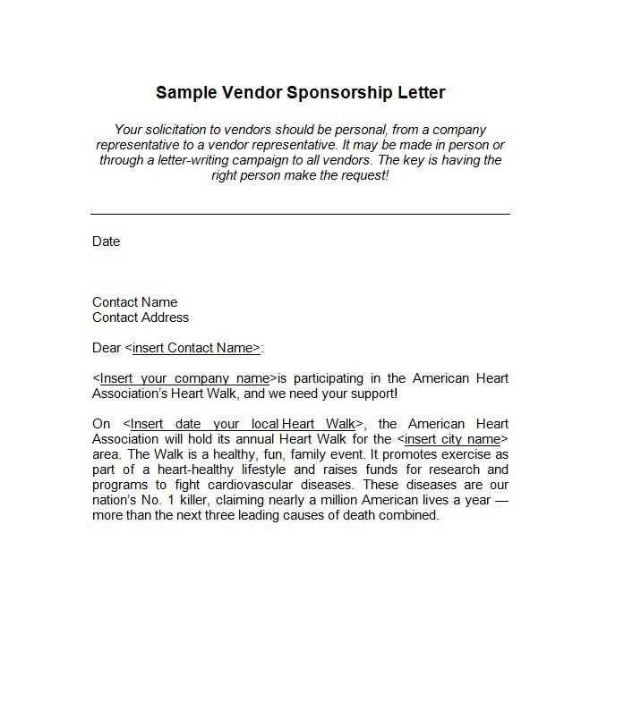 company sponsorship letter template