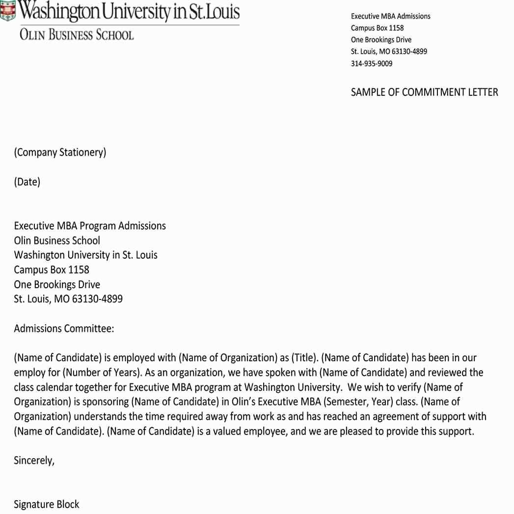 commitment to pay letter template