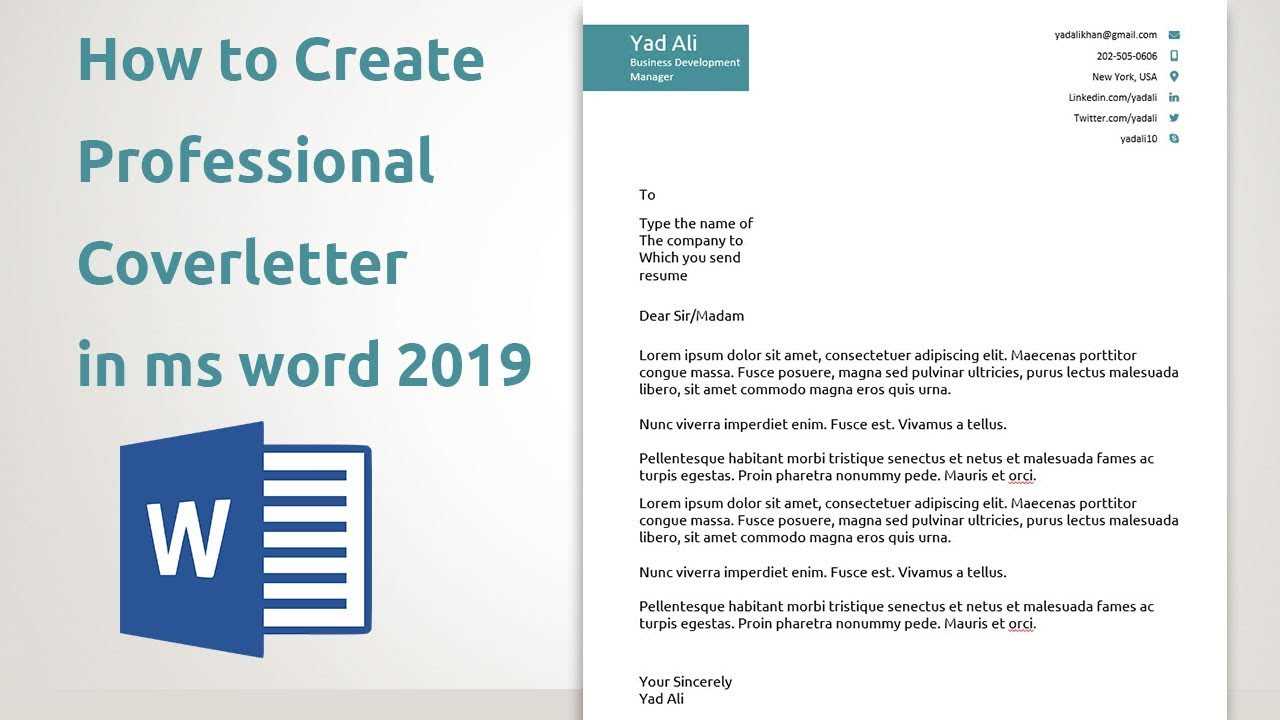 cover letter template microsoft word
