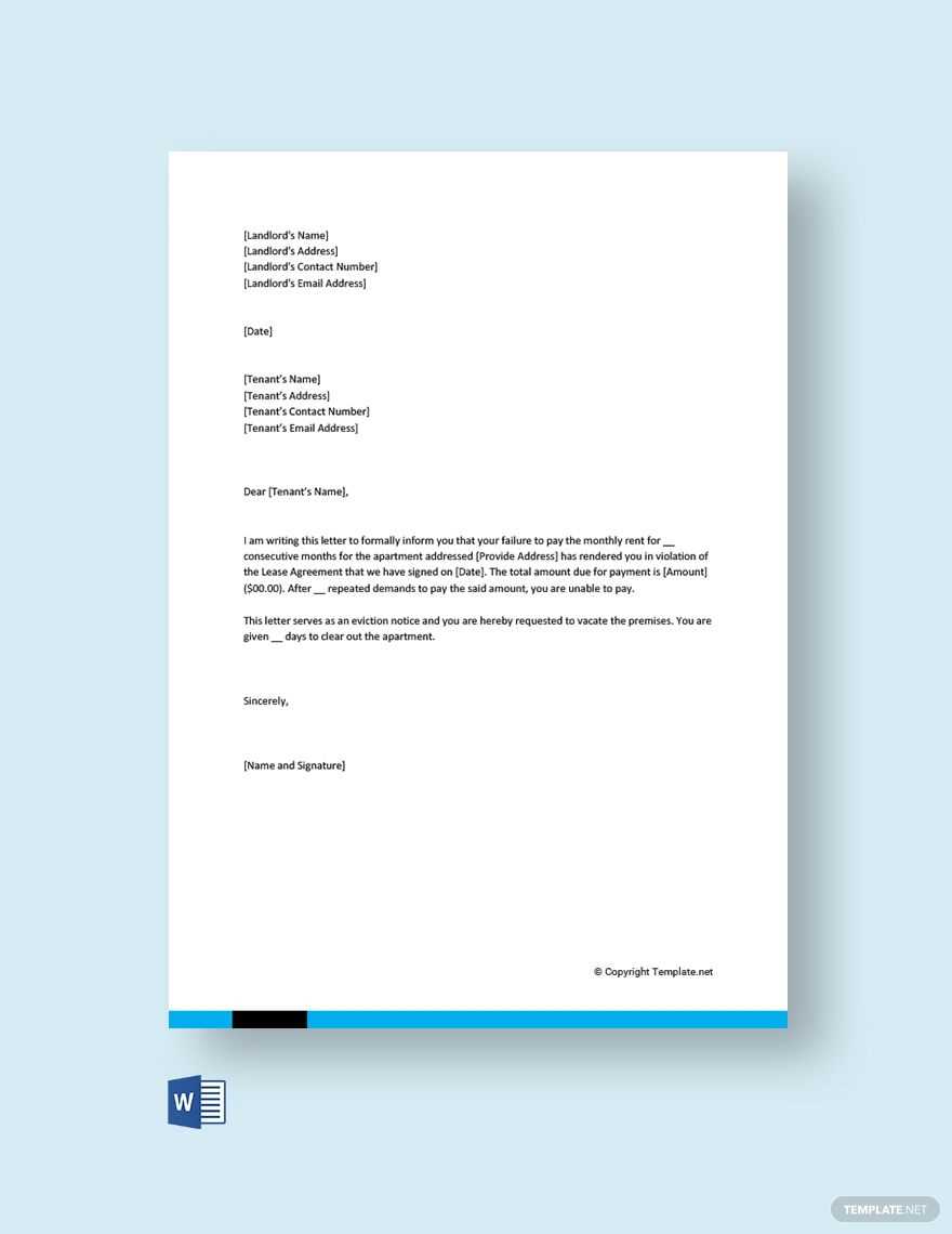 tenant late payment letter template