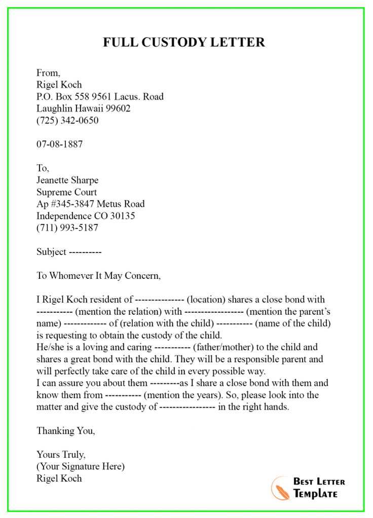 court letter template uk