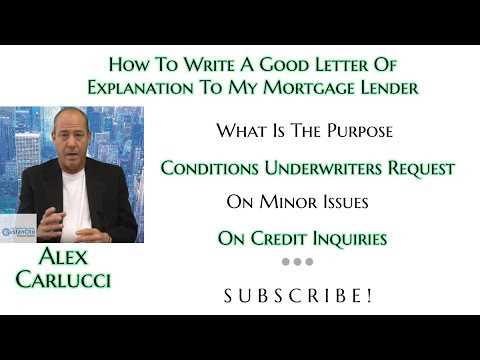 mortgage lender underwriter mortgage letter of explanation template