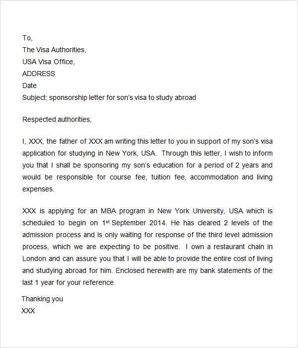 sponsorship letter for uk visitor visa template