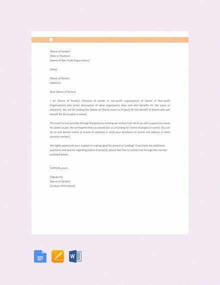 simple donation letter template