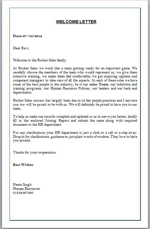 welcome letter to new residents template