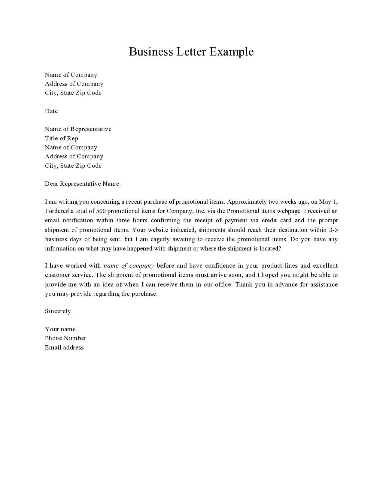 word business letter template download