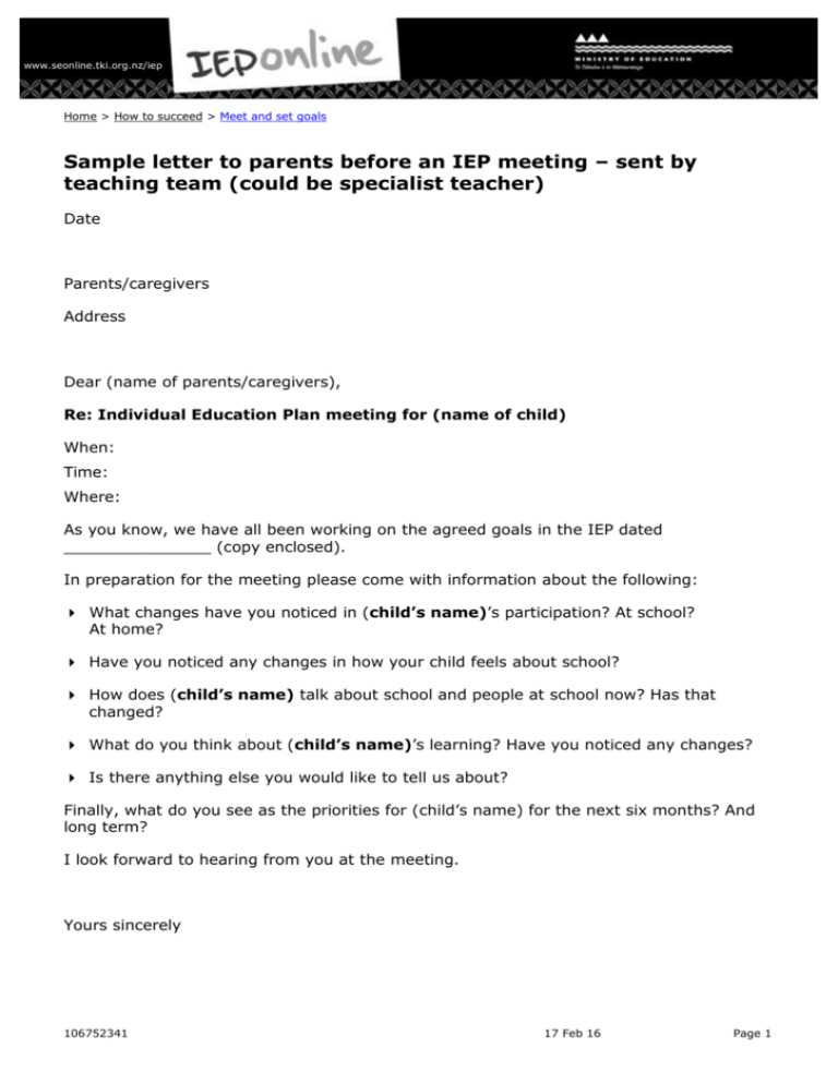 parent iep request letter template