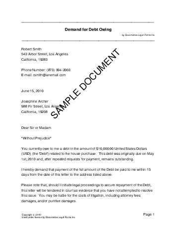 money demand letter template