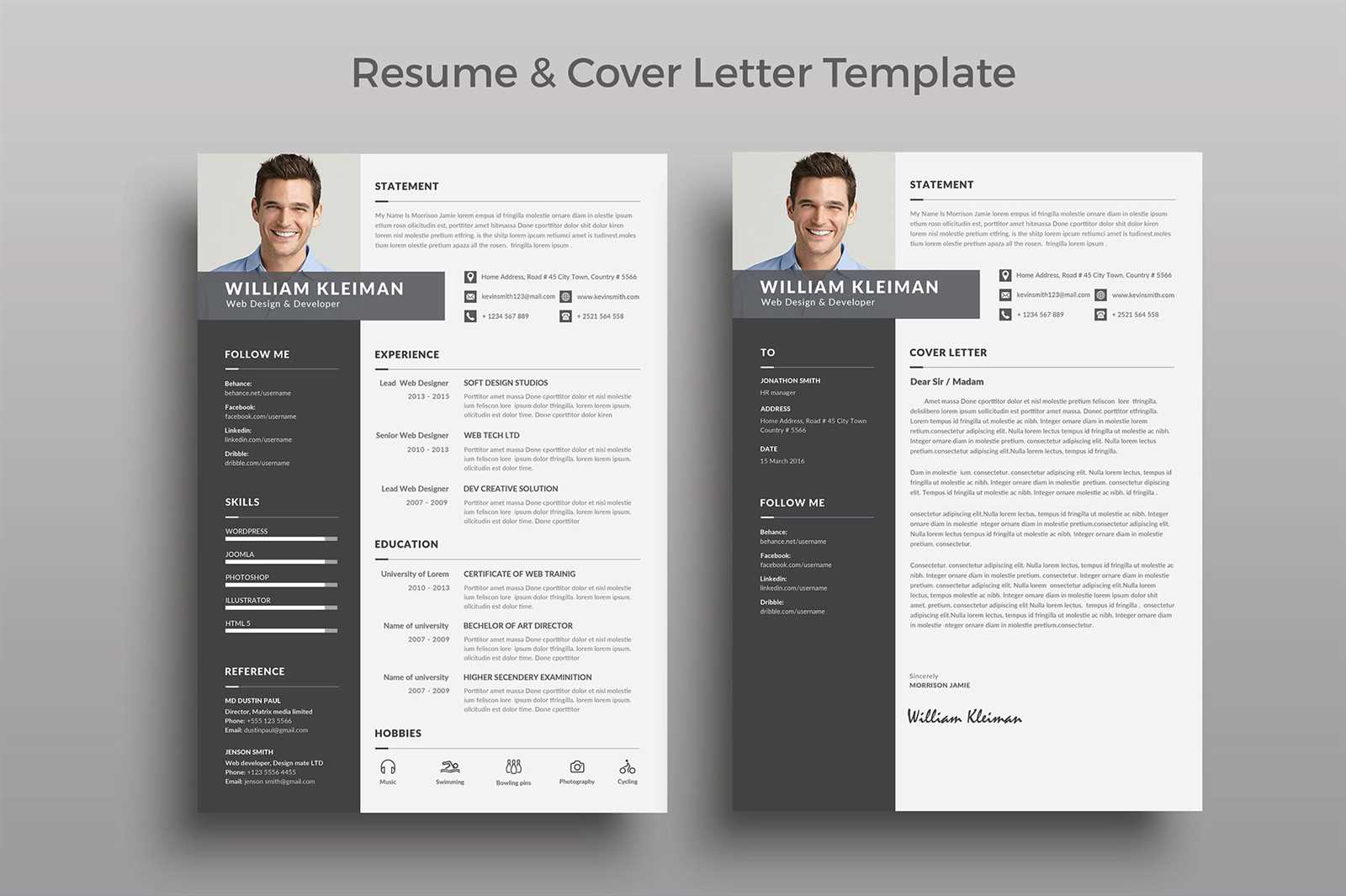 creative resume and cover letter templates