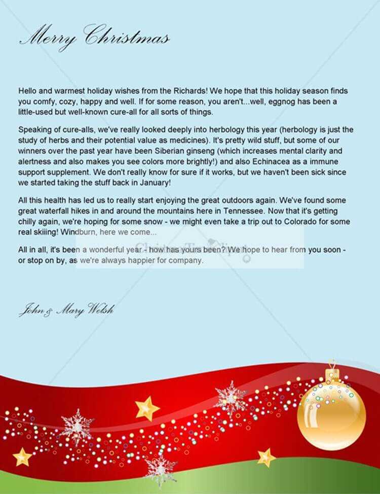 holiday letter template free download