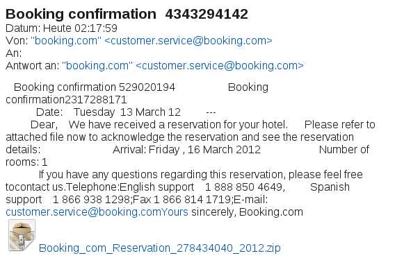 hotel booking confirmation letter template