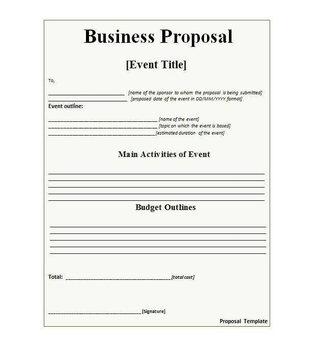 how to write a business proposal letter template