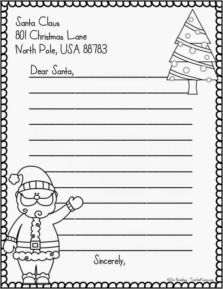 free santa letter printable templates