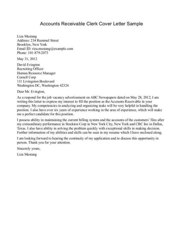 accounting cover letter template word