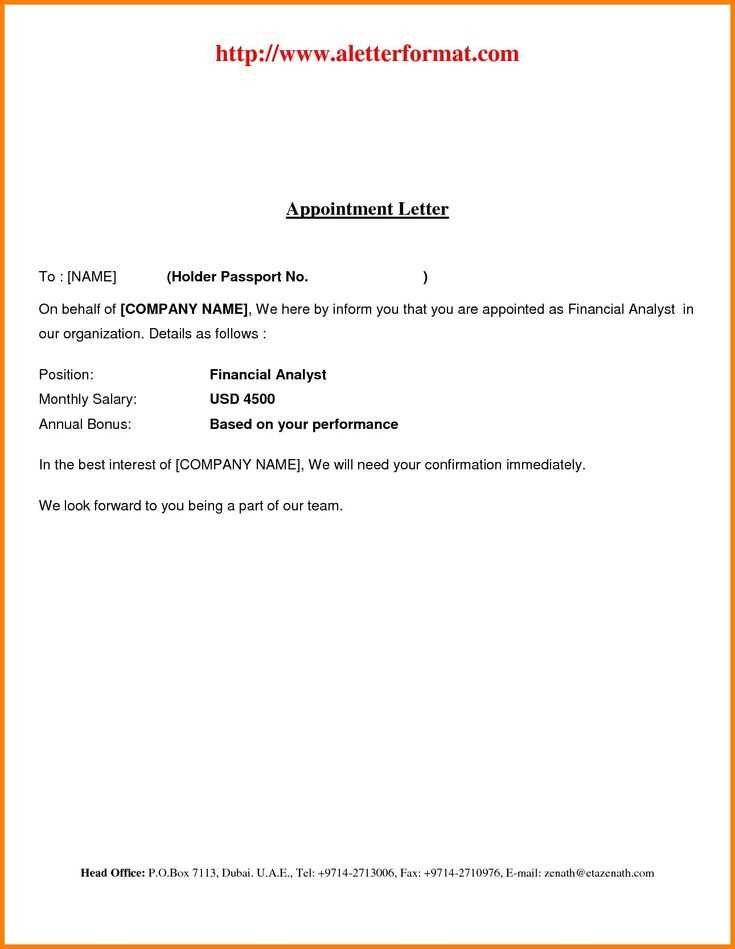 letter of non appointment template