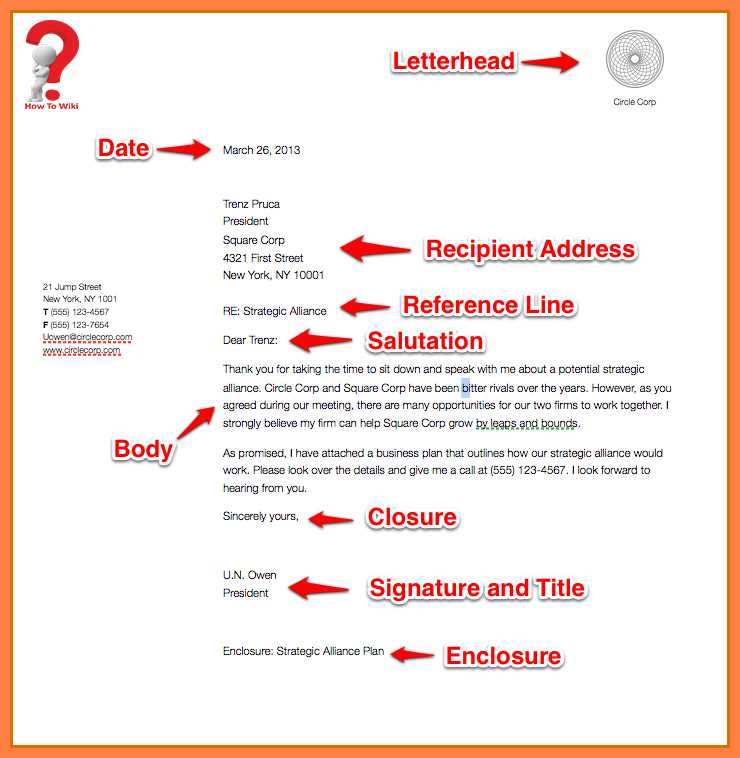 template for business letter